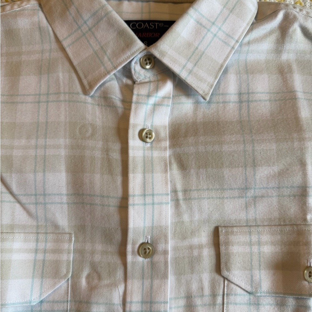 COAST Harbor Long Sleeve Button Down Plaid Shirt Small - Picture 4 of 5